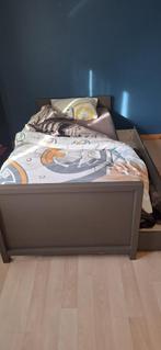 Eenpersoonsbed, Huis en Inrichting, Slaapkamer | Bedden, Ophalen, Gebruikt, Eenpersoons, Bruin