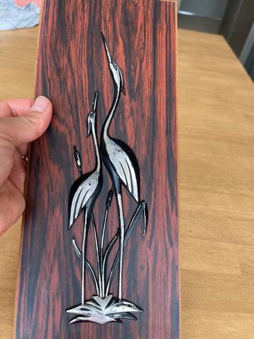 Vintage wanddecoratie met kraanvogels beschikbaar voor biedingen