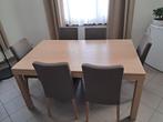 Eettafel + 6 stoelen, Huis en Inrichting, Ophalen, Gebruikt, Vijf personen of meer, 150 tot 200 cm