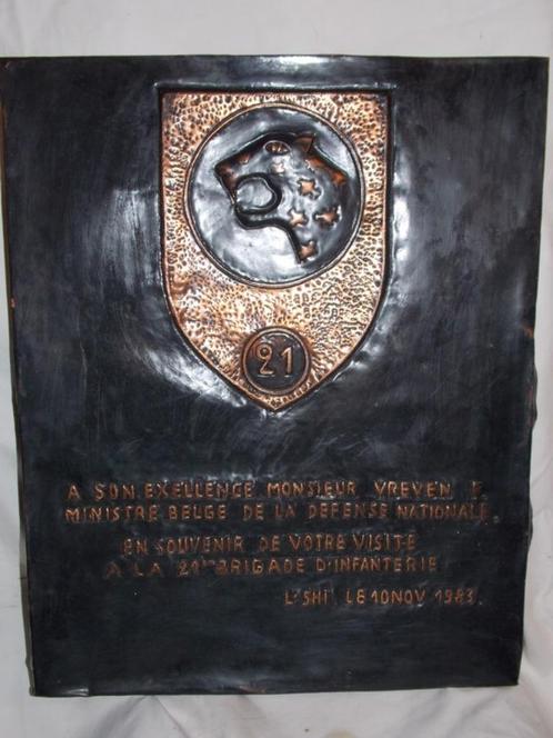 Zaire 21 infanterie regiment plaat, Verzamelen, Militaria | Algemeen, Landmacht, Kunstobject, Ophalen