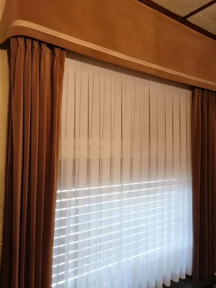 Overgordijnen, Huis en Inrichting, Stoffering | Gordijnen en Lamellen, Gebruikt, Beige, Ophalen