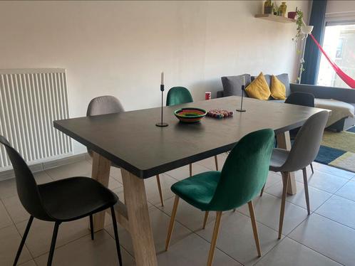Eettafel met 6 stoelen, Huis en Inrichting, Tafels | Eettafels, Gebruikt, 50 tot 100 cm, 150 tot 200 cm, Vijf personen of meer