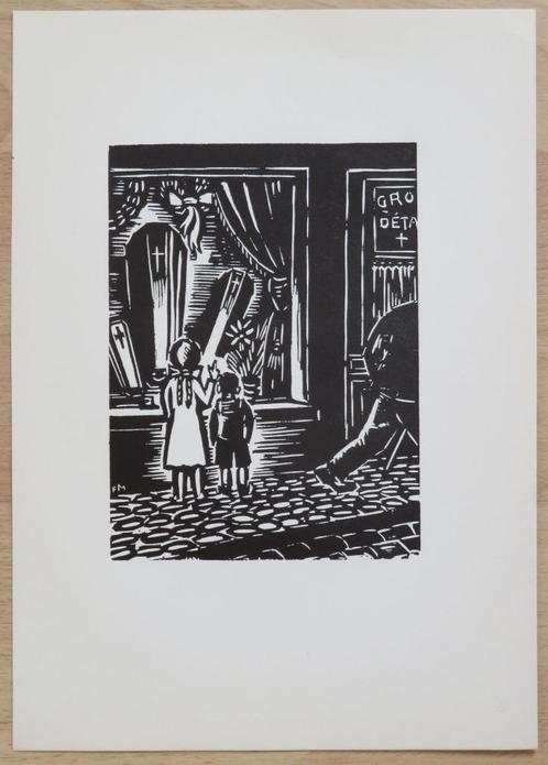 Houtsnede van Frans Masereel: TEMPUS FUGIT, Antiek en Kunst, Kunst | Etsen en Gravures, Ophalen of Verzenden