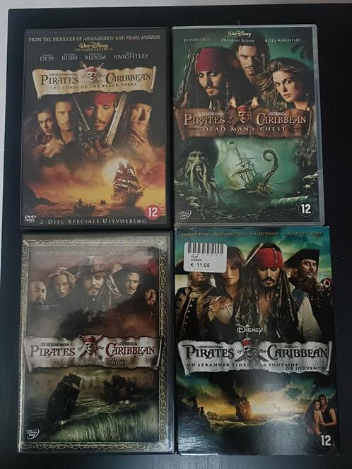 Walt Disney Pirates of The Carribbean 4-delige DVD-reeks, Cd's en Dvd's, Dvd's | Avontuur, Zo goed als nieuw, Boxset, Ophalen of Verzenden