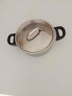 2 kookpotten en 2 steelpannen, Huis en Inrichting, Keuken | Potten en Pannen, Gebruikt, Keramische plaat, Aluminium, Pannenset