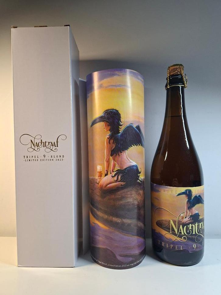 Nachtraaf tripel 2023 - Etiket Jan Bosschaert + reproductie, Verzamelen, Biermerken, Nieuw, Flesje(s), Overige merken, Ophalen of Verzenden