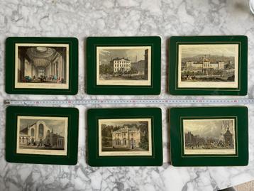 Set van 6 vintage placemats - Engelse prints beschikbaar voor biedingen