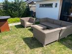 Loungesets - Outdoor hoekbank, Ophalen, Rotan, 6 zitplaatsen, Bijzettafel