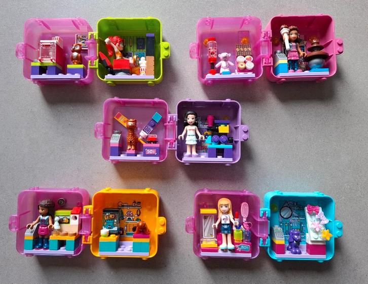 LEGO Friends winkelspeelkubussen 41405-41409, Kinderen en Baby's, Speelgoed | Duplo en Lego, Zo goed als nieuw, Lego, Complete set