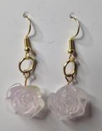 Boucles d'oreilles Rose cristal, Neuf, Enlèvement ou Envoi, Rose, Or