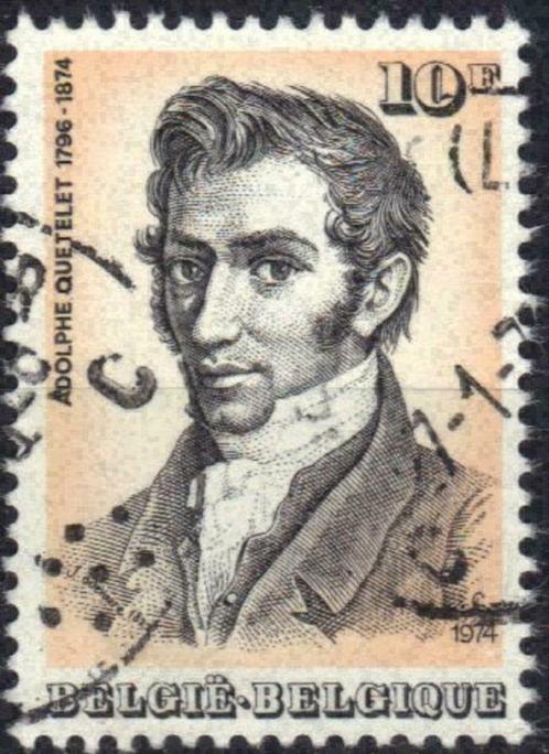 Belgie 1974 - Yvert 1738/OBP 1742 - Adolphe Quetelet (ST), Timbres & Monnaies, Timbres | Europe | Belgique, Affranchi, Art, Envoi