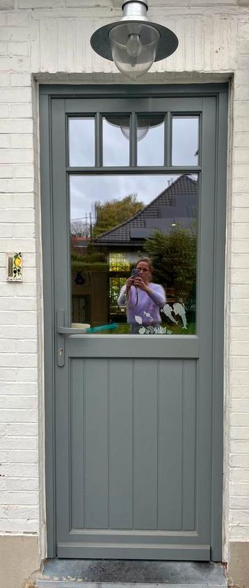Afromosia deur leisteen grijs Profel dubbel glas beschikbaar voor biedingen