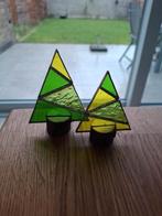 2 kerstbomen op houten blokje, Ophalen of Verzenden