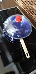 braadpan met glazen deksel, Huis en Inrichting, Keuken | Potten en Pannen, Ophalen, Gebruikt, Koekenpan of Braadpan, Keramische plaat