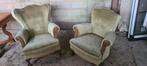 Twee antieke vleugelstoelen, Huis en Inrichting, Fauteuils, Ophalen, Gebruikt