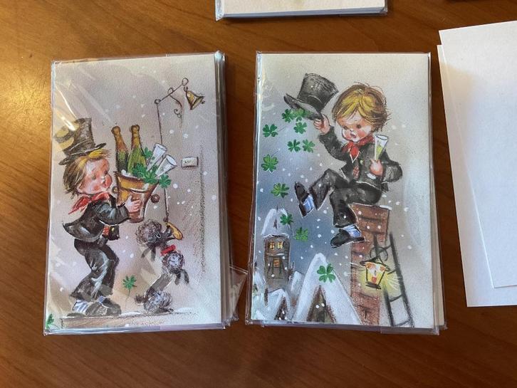 Prachtige vintage oude kerst -nieuwjaarskaartjes, ongebruikt, Diversen, Kerst, Nieuw, Ophalen of Verzenden