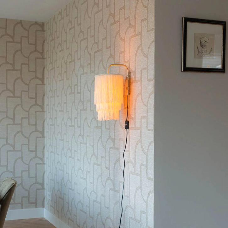 2 appliques orientales abat-jour crème doré à franges, Maison & Meubles, Lampes | Appliques, Comme neuf, Enlèvement