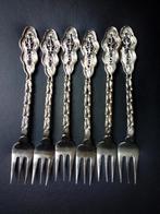 Antieke set van 6 dessert vorkjes, Huis en Inrichting, Keuken | Bestek, Verzenden, Nieuw, Inox of Chroom, Bestekset