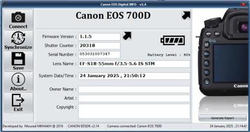 Canon EOS 700D camera  beschikbaar voor biedingen