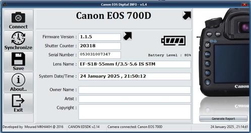 Canon EOS 700D camera, Audio, Tv en Foto, Fotocamera's Digitaal, Gebruikt, Spiegelreflex, Canon, Minder dan 4 keer, Ophalen of Verzenden