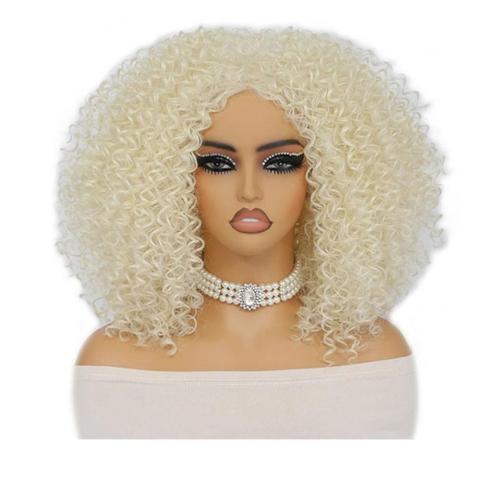 CARNAVAL pruik lichtblond haar met kleine spiraalkrullen, Handtassen en Accessoires, Uiterlijk | Haarverzorging, Nieuw, Pruik of Haarverlenging
