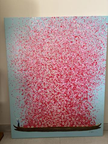 Wanddeco schilderij print 100x80 flower boat beschikbaar voor biedingen