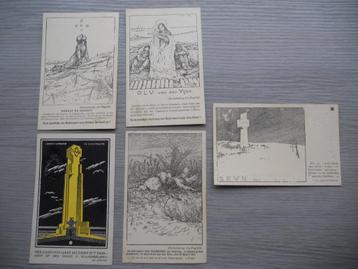 5 postkaarten over de ijzerbedevaart beschikbaar voor biedingen