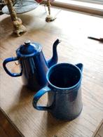 blauw emaille koffie-potten decoratie, Antiek en Kunst, Ophalen of Verzenden