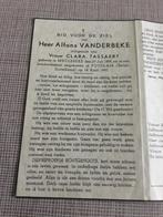 Oorlogsslachtoffer A. Vanderbeke Meulebeke +Duitsland 1945, Envoi, Image pieuse