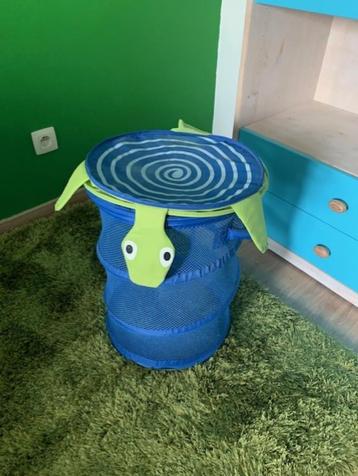 blauwe opbergmand schildpad (voor speelgoed of knuffels) beschikbaar voor biedingen
