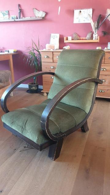 Vintage zetel mosgroen beschikbaar voor biedingen