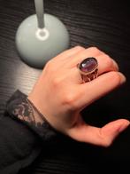 Zilveren ring met grote Amethist steen, Enlèvement, Utilisé, Avec pierre précieuse, Argent