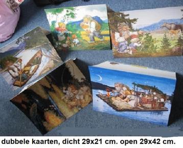ROLF LIDBERG, set van 5 enorme postkaarten 29x42 cm. open