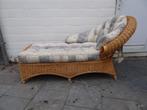 VINTAGE LIGZETEL CHAISE LONGUE ROTAN BAMBOO 70s MERIDIENNE, Riet of Rotan, Minder dan 150 cm, 150 cm of meer, Gebruikt