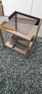 Glazen salontafel, Huis en Inrichting, Tafels | Salontafels, Ophalen, 50 tot 100 cm, 50 tot 75 cm, Vierkant