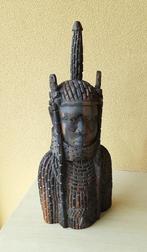 Afrika Nigeria begin 20ste E Benin King Oba buste ebbenhout, Antiek en Kunst, Kunst | Beelden en Houtsnijwerken, Verzenden