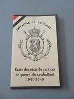 Dobbelaere Maurice carte états services guerre 1940 -45, Verzenden, Overige soorten, Foto of Poster