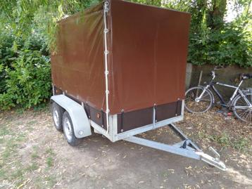 dubbelas met huif 2.63/1.33m 750 kg galva id VEEL NIEUW AAN  beschikbaar voor biedingen