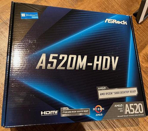 MAINBOARD ASROCK A520M-HDV AM socket, Computers en Software, Moederborden, Nieuw, AMD, DDR4, Ophalen of Verzenden