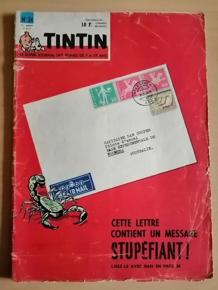 Le journal de Tintin numéro 34 - 21/8/62, Livres, BD, Enlèvement ou Envoi