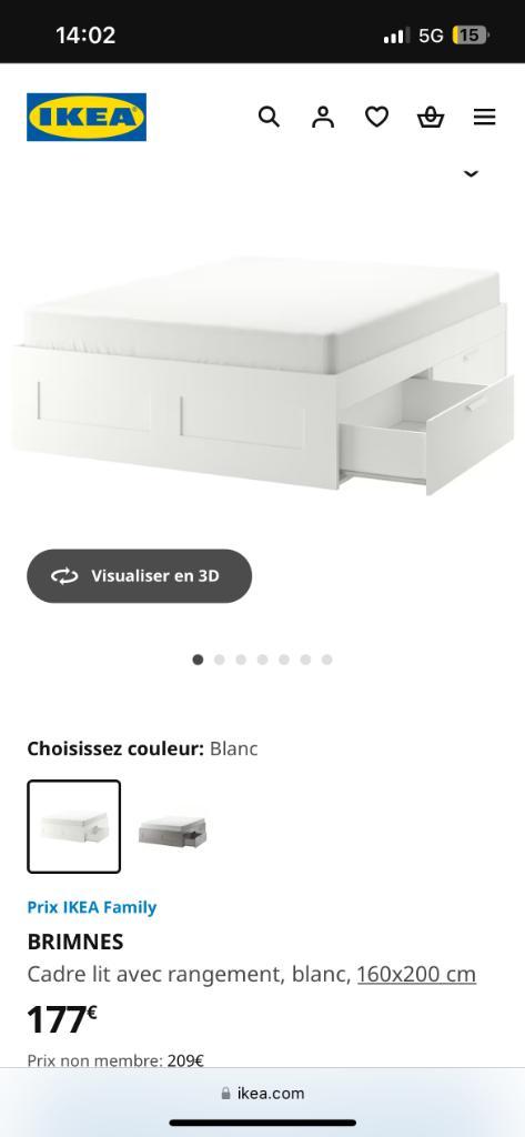 lit, Huis en Inrichting, Slaapkamer | Bedden, Nieuw, Tweepersoons, 160 cm, 200 cm, Hout, Wit, Ophalen