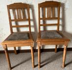 2 Art Nouveau eikenhouten stoelen (licht gebeitst), Ophalen