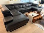 Salonzetel chaises longues zwart leder strak modern design, Huis en Inrichting, Ophalen, 300 cm of meer, Leer, 150 cm of meer
