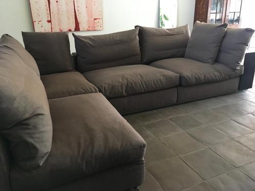 design meubelen, Huis en Inrichting, Zetels | Zetels, Gebruikt, Hoekbank, Driepersoons, 250 tot 300 cm, 100 tot 125 cm, Leer, Metaal