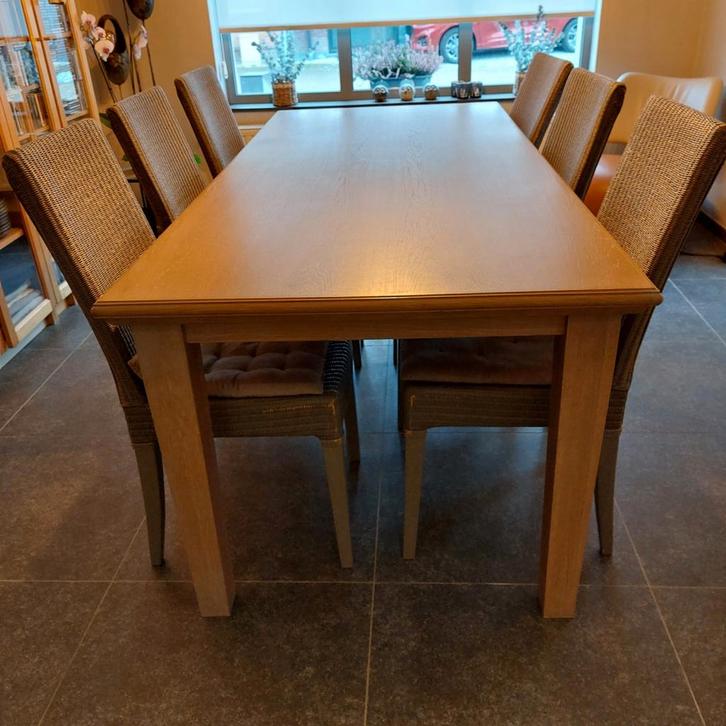 Eettafel + 6 stoelen, Maison & Meubles, Salles à manger complètes, Enlèvement