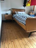 lit vintage + table de nuit + sommier 1 personne, Ophalen, Eenpersoons, Vontage 50', 200 cm