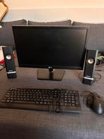 LG pc scherm + toebehoren (toetsenbord, muis, luidsprekers), Ophalen, Gebruikt, LG