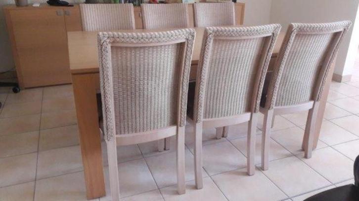 6 stoelen, Huis en Inrichting, Stoelen, Stof, Bruin, Ophalen