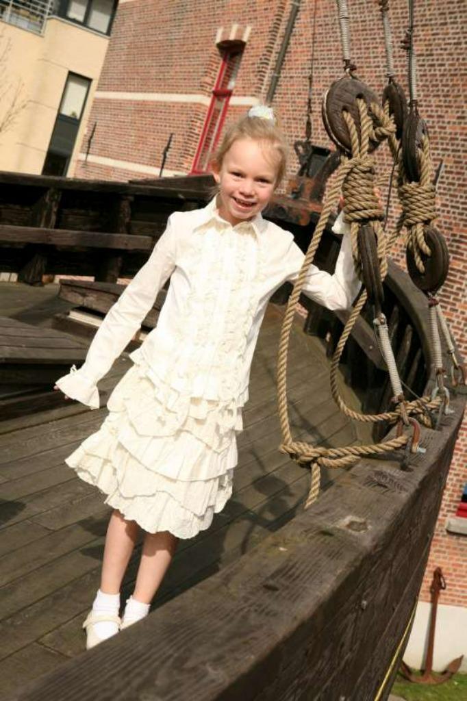 Set eerste communie kledij, Kinderen en Baby's, Kinderkleding | Maat 128, Zo goed als nieuw, Meisje, Jurk of Rok, Ophalen