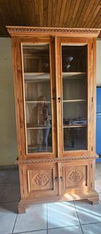 Teak vitrinekast h200cm x b90cm x d45cm, Huis en Inrichting, Kasten | Vitrinekasten, Ophalen, Teakhout, 50 tot 100 cm, 150 tot 200 cm